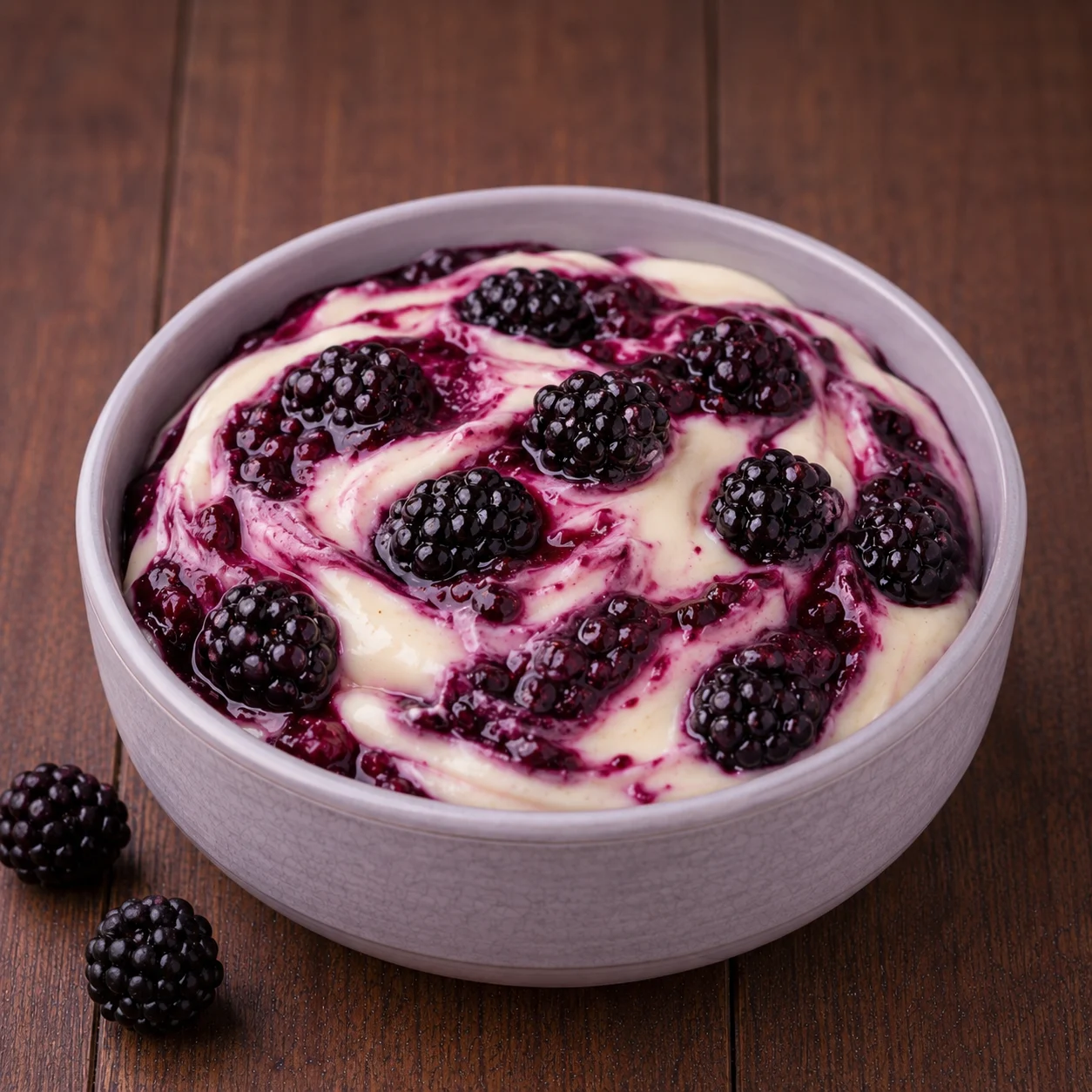 Brombeer – Vanille - Creme mit Sahne - by Catering Heike Elhaddaoui